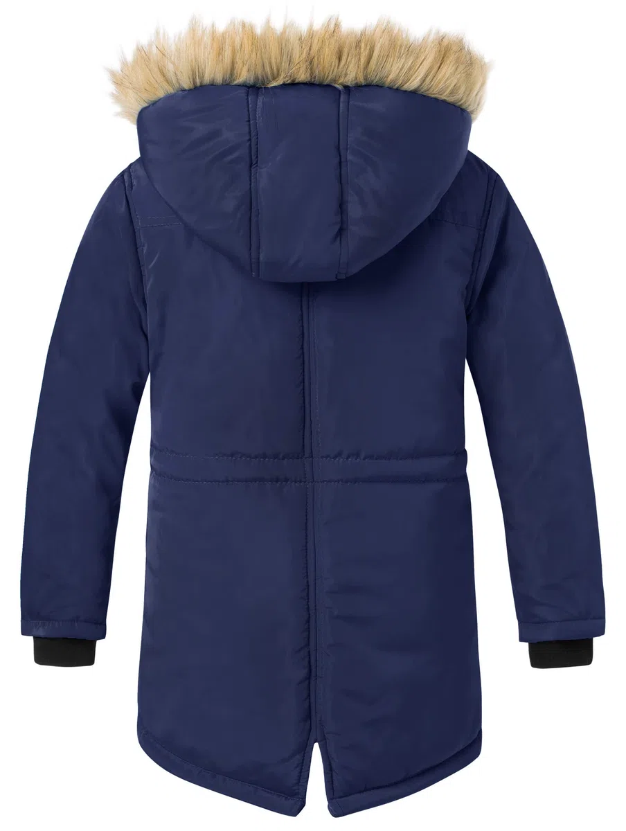 ZSHOW Giacca Invernale Caldo Antivento Parka Media Lunghezza Giubbotto con Cappuccio Pelliccia Capispalla Imbottito Idrorepellente Bambino