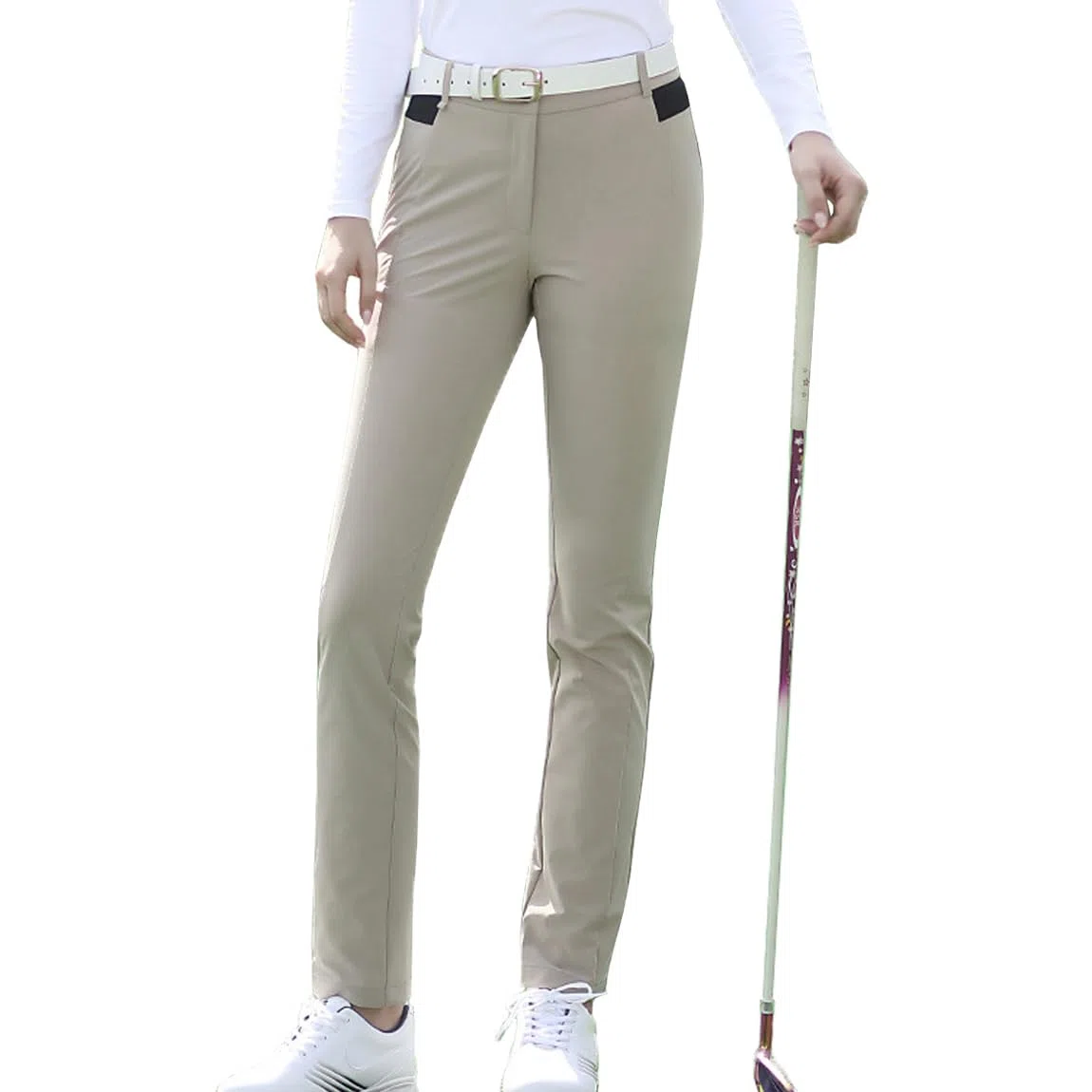Pantaloni da Golf da Donna Autunno Inverno Alta Elasticità Sottili Spessi Caldi Pantaloni da Tennis da Donna