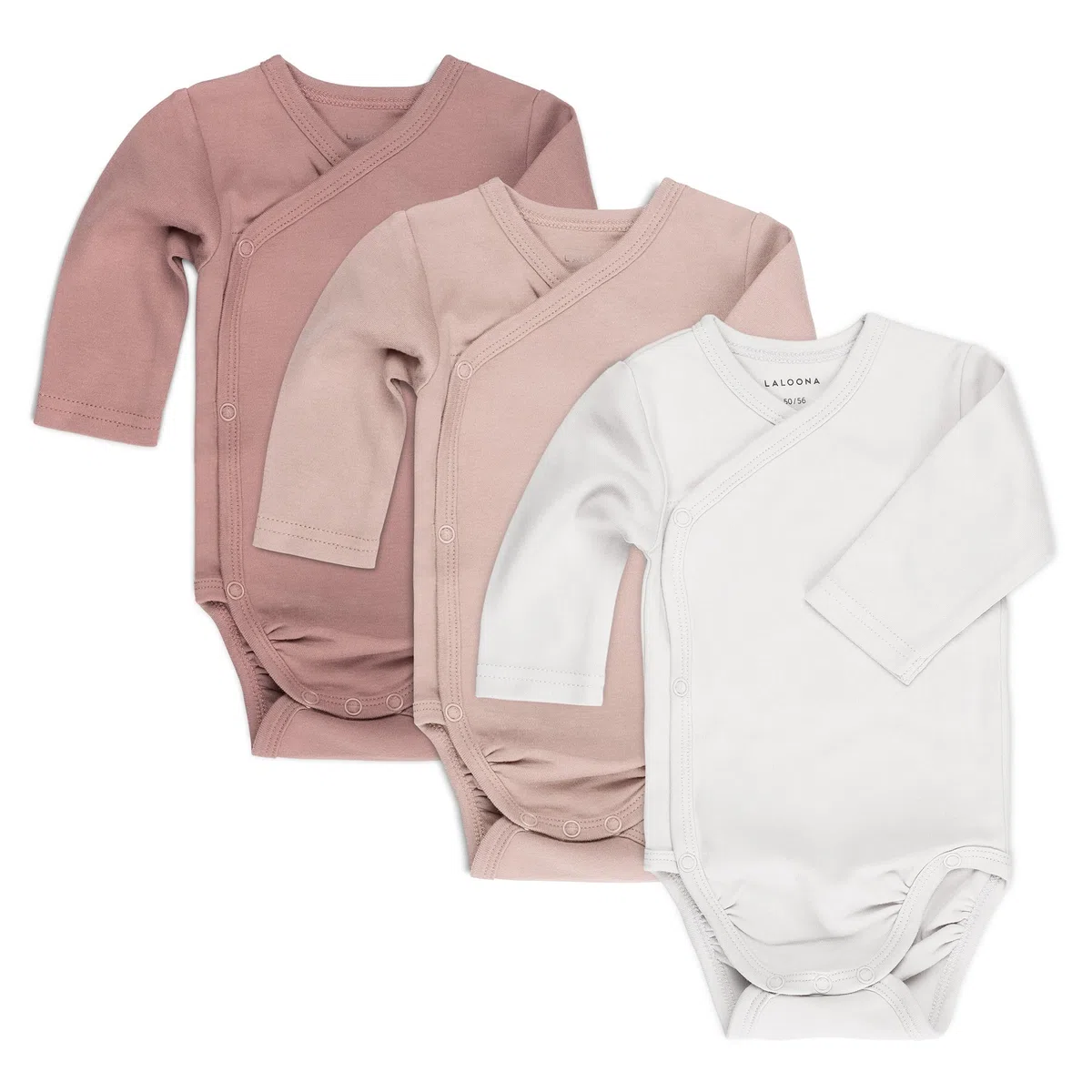 LaLoona Body Neonato Avvolgente Maniche Lunghe 3 Pezzi - Tutine Neonato Cotone con Bottoni, Testato OekoTex Standard 100 -
