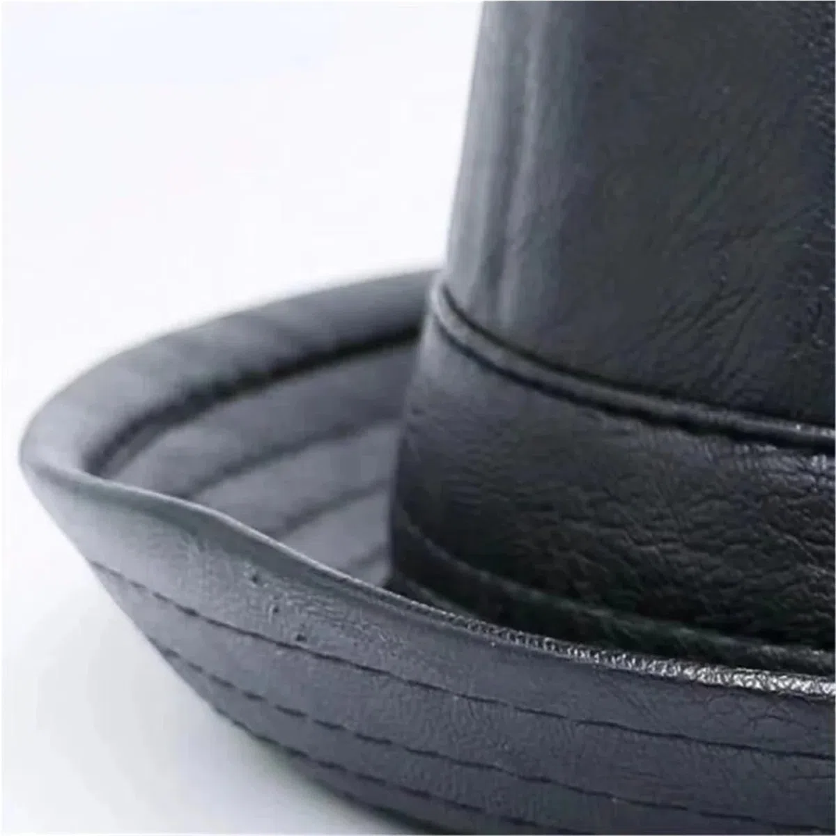 Cappello Pork Pie Uomo Unisex Leather Trilby Hat Retro Autumn Porkpie Caps Vintage Jazz Hats With 2 Gray Suede Cleaning Cloth