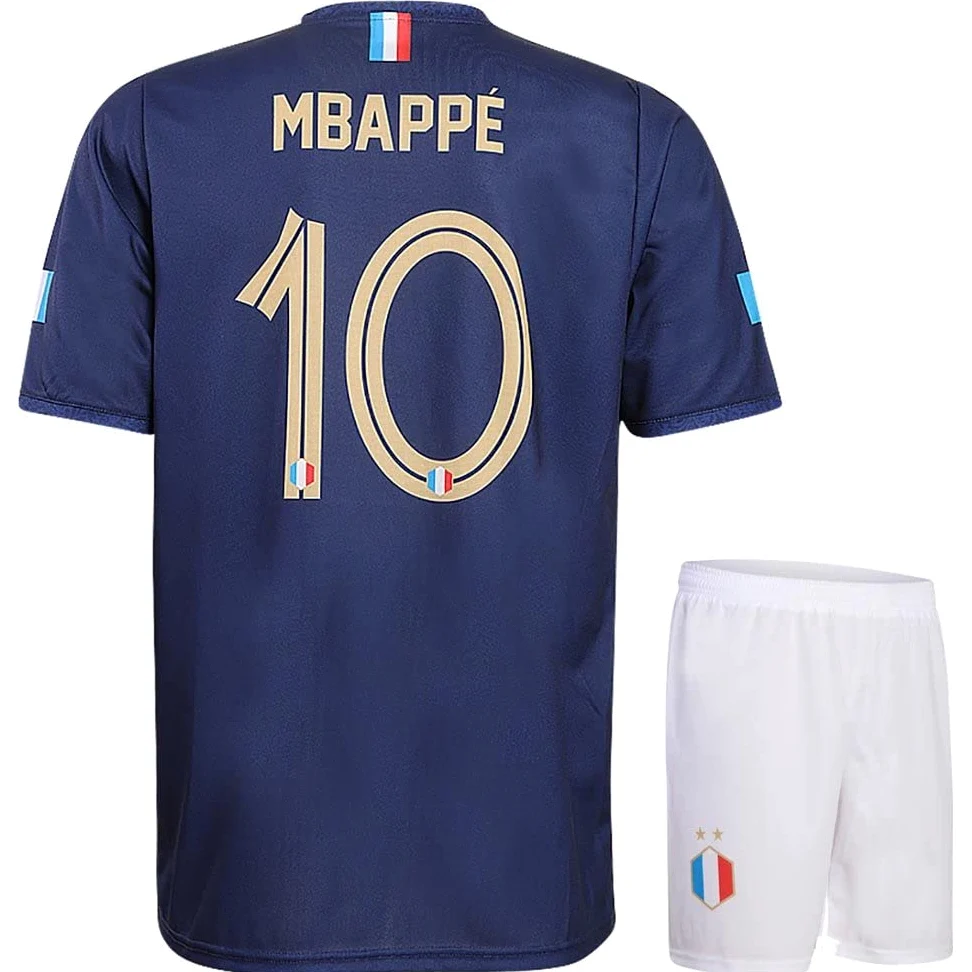 Kingdo Maglia Mbappe Bambino e Adulto - Kit Calcio Francia Home - 2026 - Ragazzi - Uomini - Divisa da Calcio - Maglietta Sportiva - Abbigliamento Sportivo