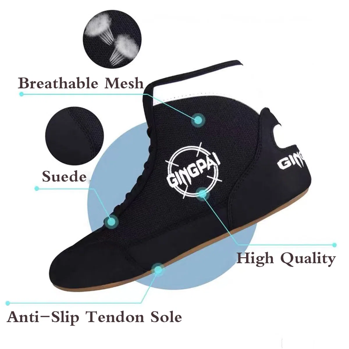 Scarpe da Boxe per Bambini,Scarpe da Wrestling,Stivali da Boxe,Scarpette da Allenamento,Unisex,Traspiranti,Antiscivolo,Flessibili,Leggere,per Taekwondo,Arti Marziali,Sanda,Squat,giovanili
