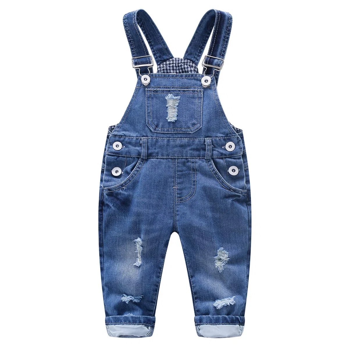 KIDSCOOL SPACE Salopette di Jeans per Neonato e Ragazza,Abbigliamento da Lavoro Carino in Denim Strappato da Bambino