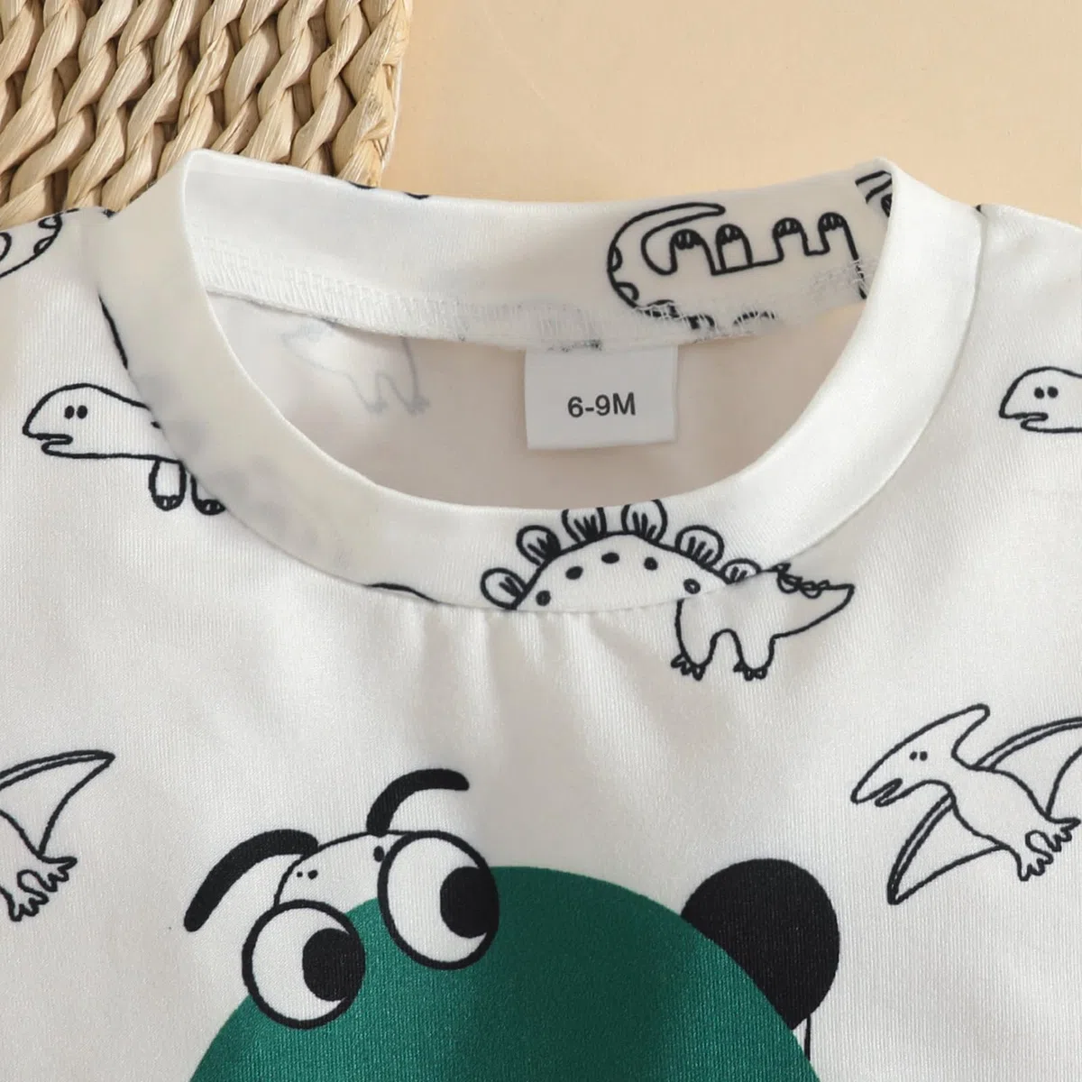 2 Pezzi Completi per Bambino Neonato Set di Vestiti Estivi Maglietta Top con Dinosauro da Maniche Corte e Pantaloncini Felpa Tuta per Bambini