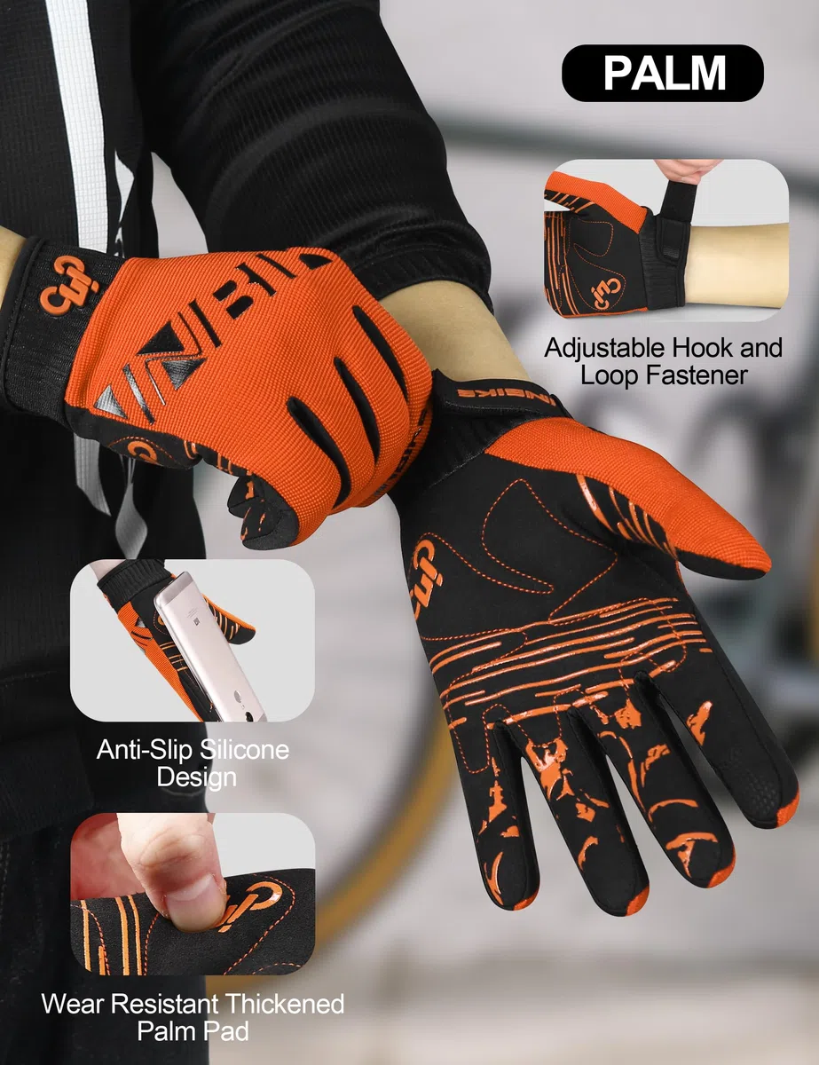 INBIKE Gel Guanti Ciclismo MTB Touchscreen Pieno Dito con Ottima Presa da Bici Unisex