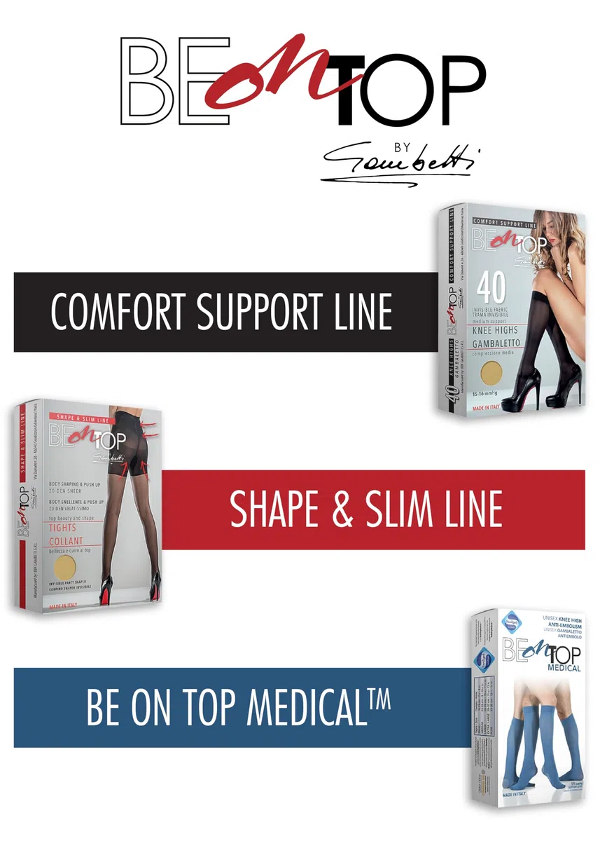 BeOnTop Collant Compressione Graduata Donna 70 Denari - Calze Compressione Graduata Donna 17-18 mmHg, Calze Elastiche a Compressione Graduata Comfort Support, Collant Donna by Gambetti - Made in Italy