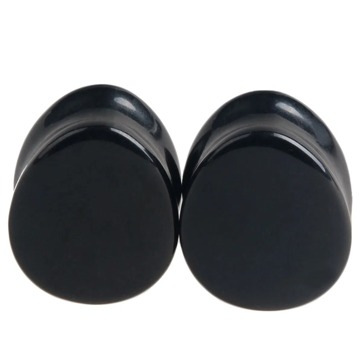 2 Pezzi Piercing Dilatatori Orecchio, Dilatatori Pietra Nero Goccia d'acqua Plug Dilatatore 10mm Piercing Gioielli