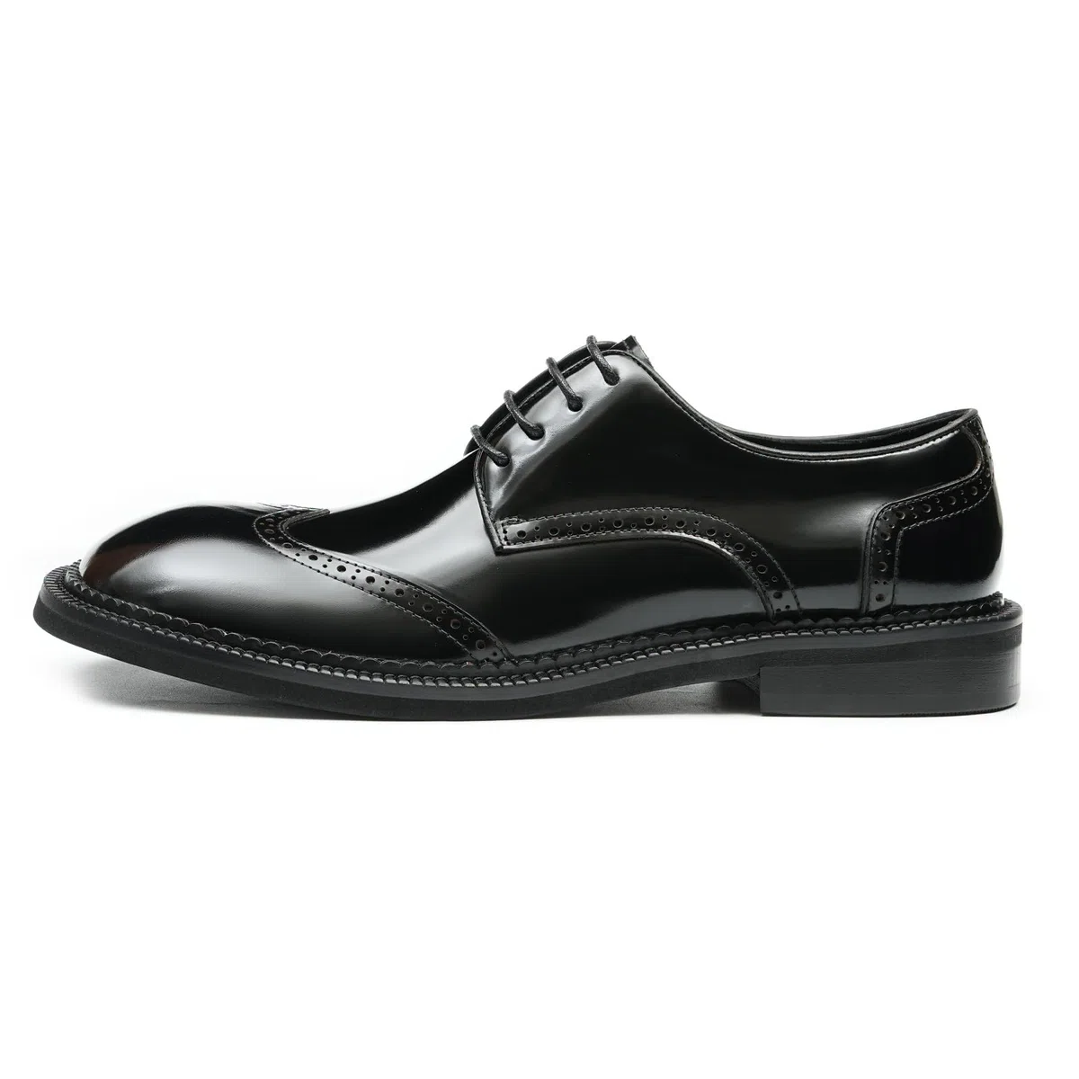 Derbys Business Casuale Punta Rotonda da Uomo Scarpe Eleganti Stringate Formali Matrimonio Ufficio Scarpe da Abito in Pelle Comode Traspiranti