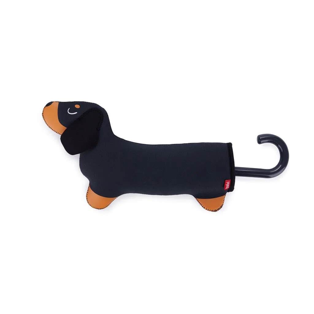 Balvi Ombrello Teckel Colore nero Ombrello a forma di bassotto con custodia Nylon