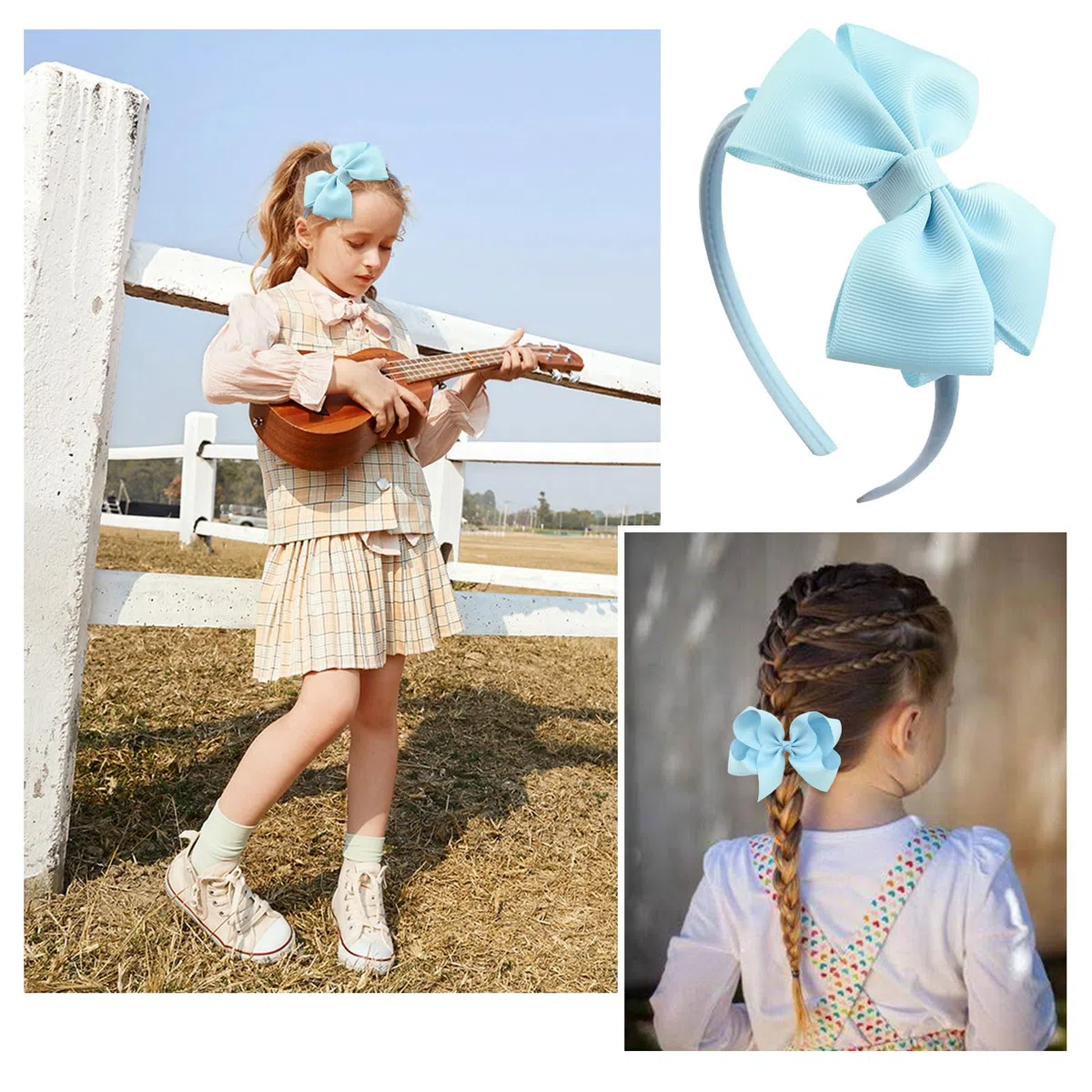 SKHAOVS 33 Pezzi Blu Tiny Hair Bows Clips Bambini Neonati Grosgrain Ribbon Bows Barrette per capelli Mollette per Capelli Bambina Fermagli Capelli Clip Dolci Elastici Ragazze(Cielo blu)