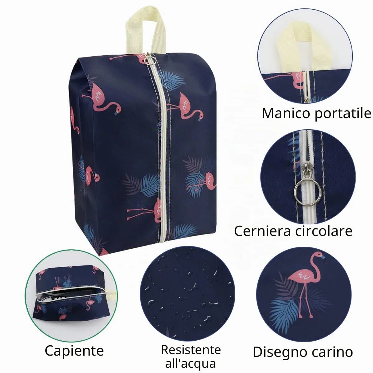 Sacchetti porta-scarpe da viaggio, borse impermeabili portatili con manico, per uomo/donna, Confezione da 8 graziosi modelli., x-large
