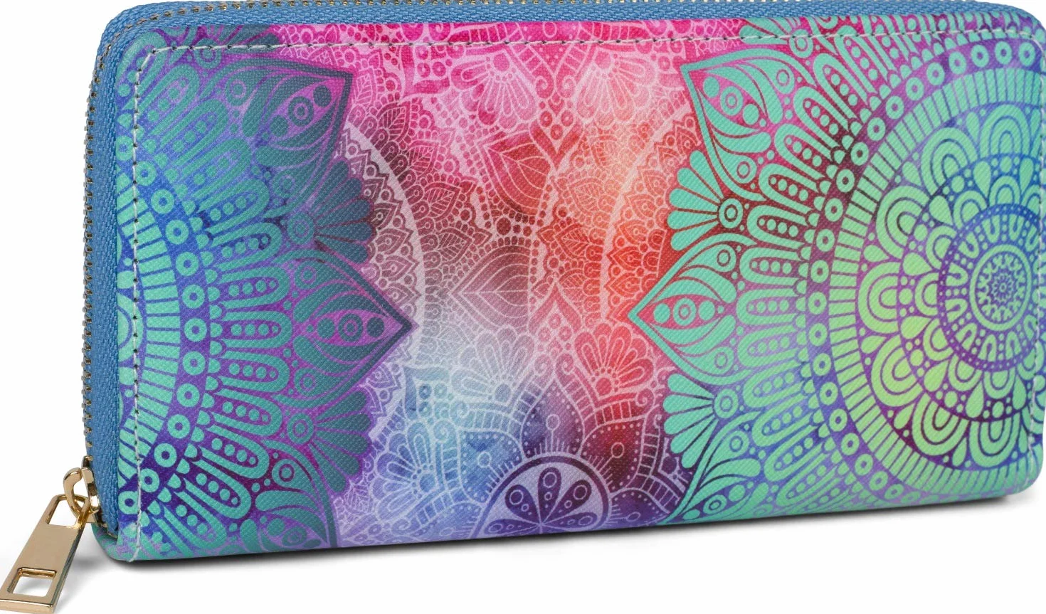 styleBREAKER Portafoglio donna con motivo ornamentale a paisley, stile mandala, cerniera lampo, portafoglio 02040145