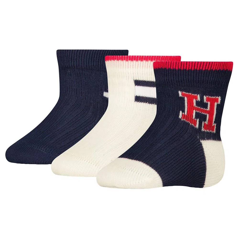 Tommy Hilfiger Iconico Confezione Regalo per Calzini (Pacco da 3) Unisex-Bimbi