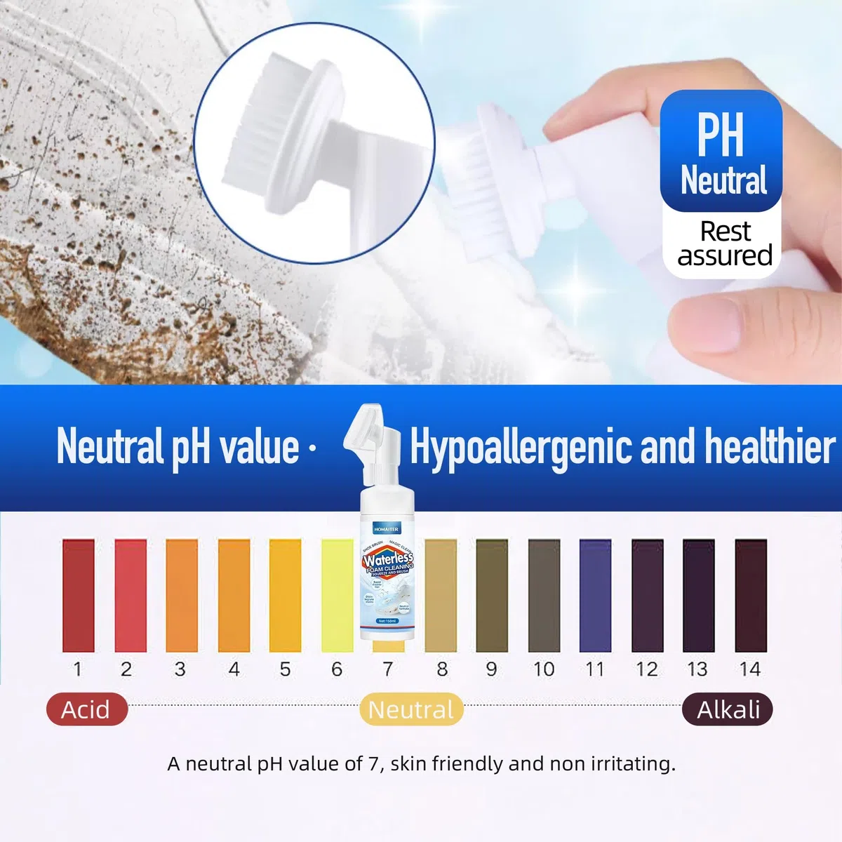 Kit di pulizia per scarpe da ginnastica in schiuma senza acqua, 150 ml, per pulire scarpe bianche, camoscio, stivali, tela, PU, tessuto, ecc. Kit di pulizia ecologico per scarpe da ginnastica