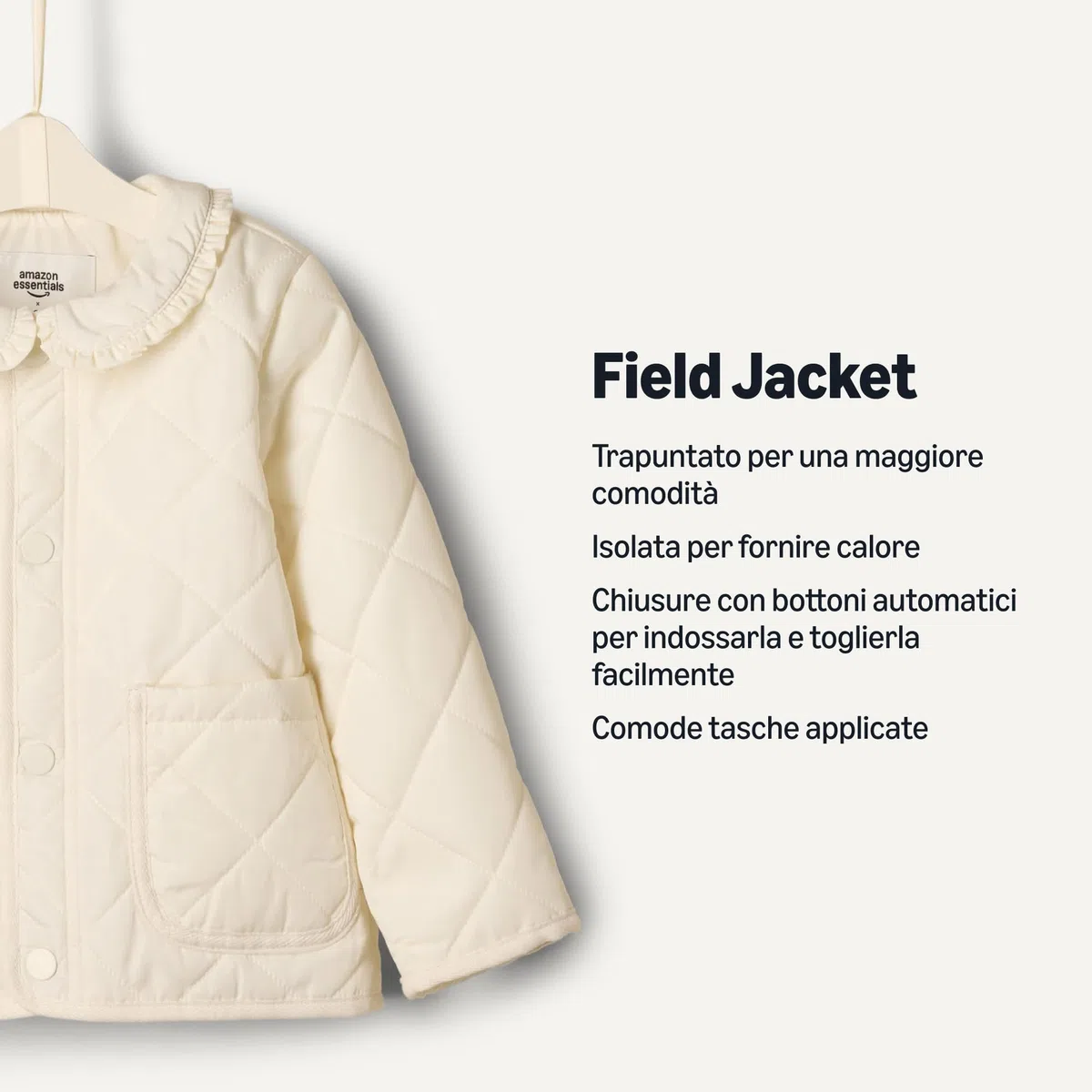 Amazon Essentials Unisex - Bambini e Ragazzi Field Jacket di Peso Medio con Volant