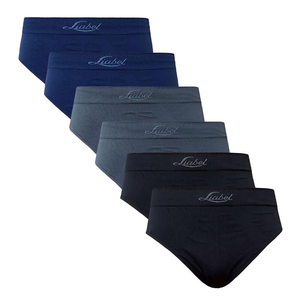 Liabel Slip/Boxer da Uomo Seamless Confezione da 6Pz – Mutande da Uomo in Microfibra Senza Cuciture Made in Italy