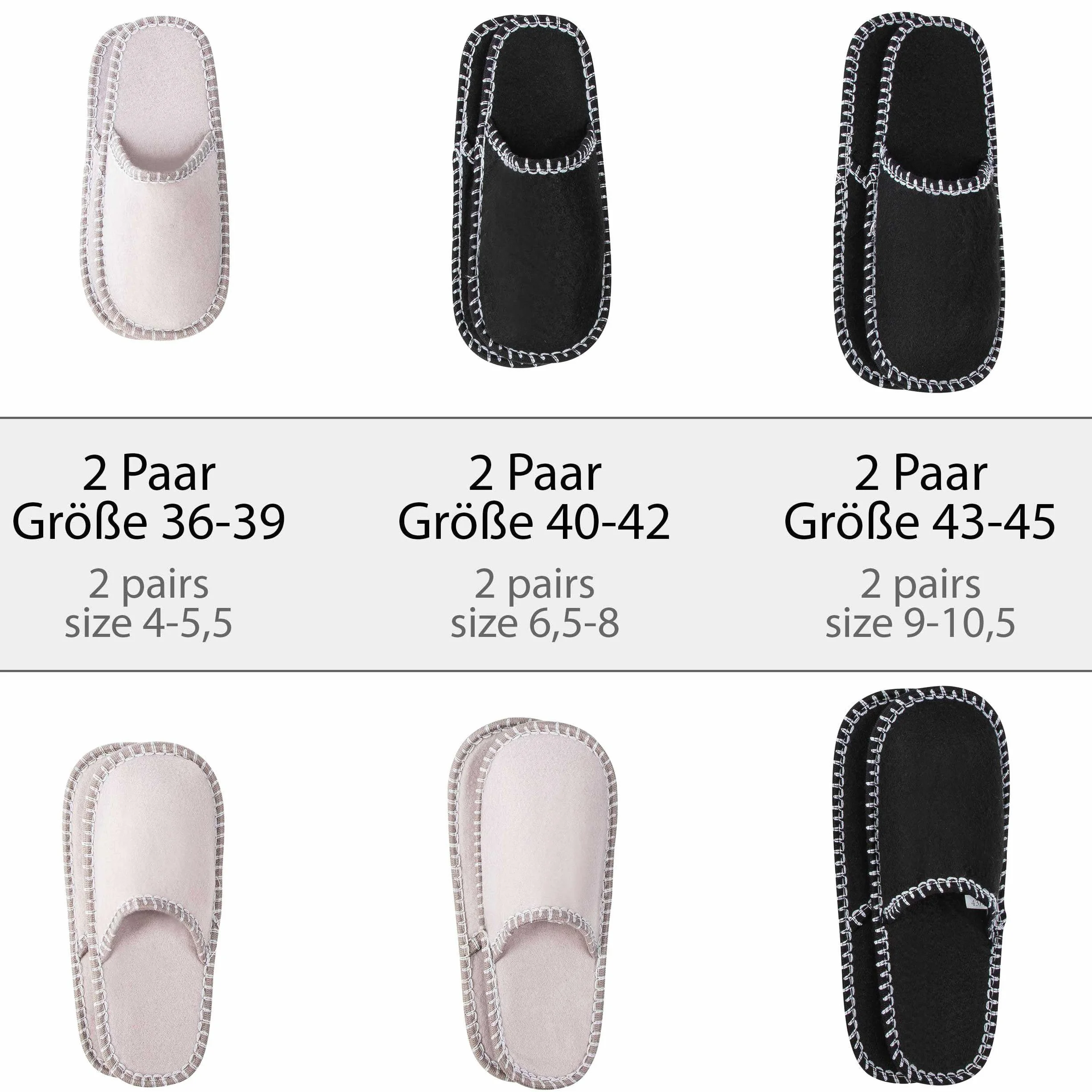 ONVAYA Pantofole per ospiti antiscivolo | set di 6 | Ciabatta in feltro | Dots Punti punti