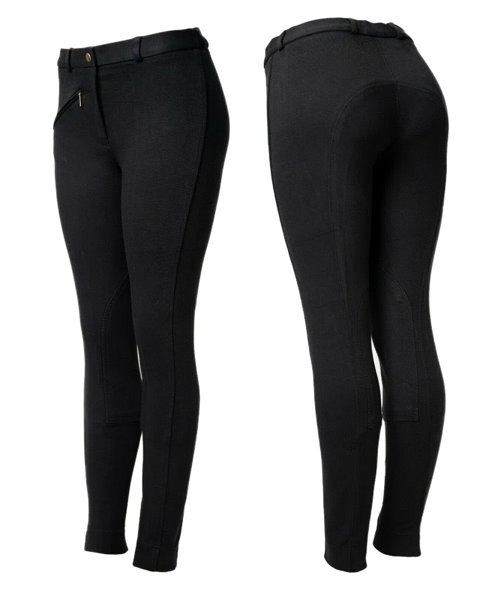 Jodhpur - Pantaloni da equitazione elasticizzati da donna, colore: Nero