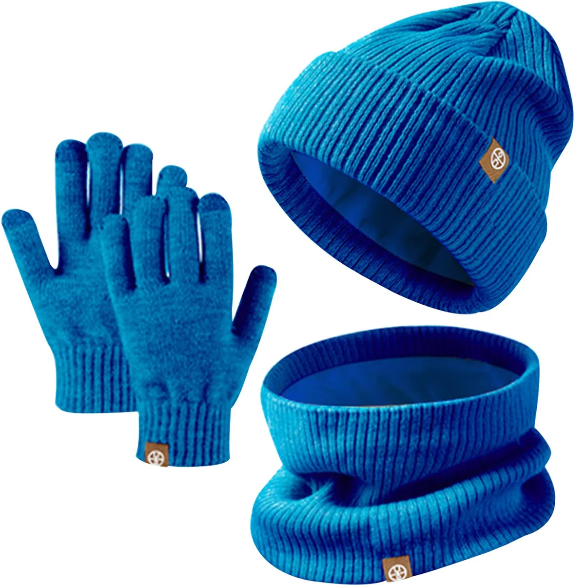 Enwokran Bambini Beanie Set di Guanti Sciarpa Cappello, 3 Pezzi Invernale Termico Berretto Caldo Scaldacollo Touch Screen Guanti per Ragazzo Ragazza 5-12 Anni Attività All'aperto