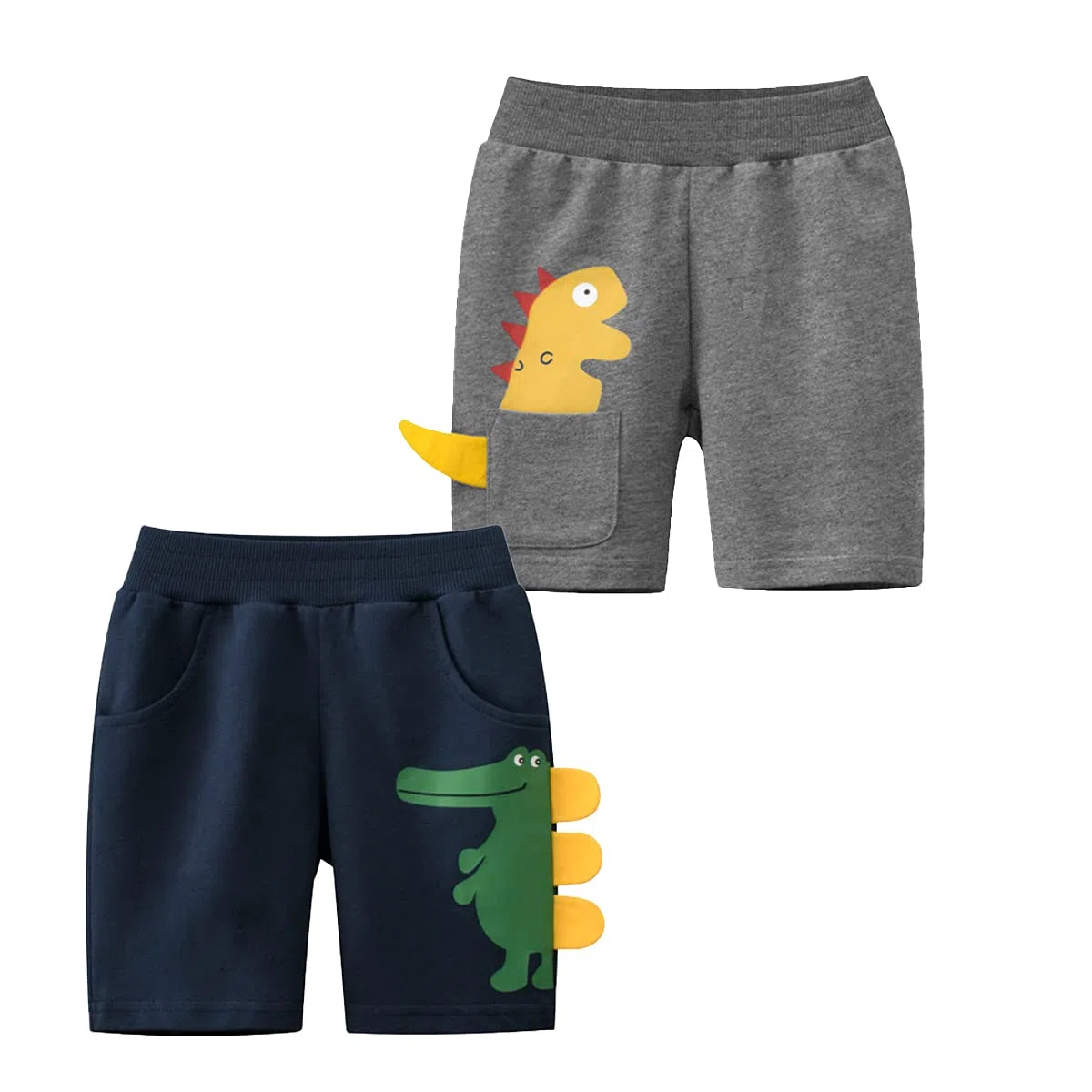 Pacco da 2 Pantaloncini Cotone Bambino Ragazzo Estate Cartoon da 1 a 7 Anni