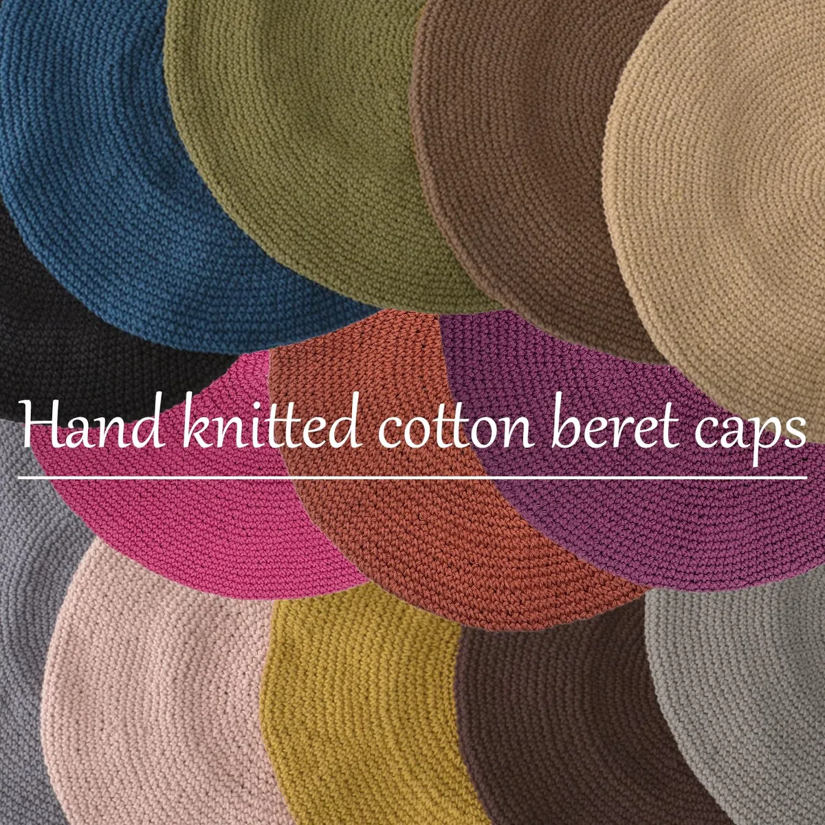 Cappello A Maglia E Basco Donna, Cappellino all'Uncinetto in 100% Cotone, Berretto Francese da Uomo Crochet Fatto A Mano per L'Estate E l'inverno