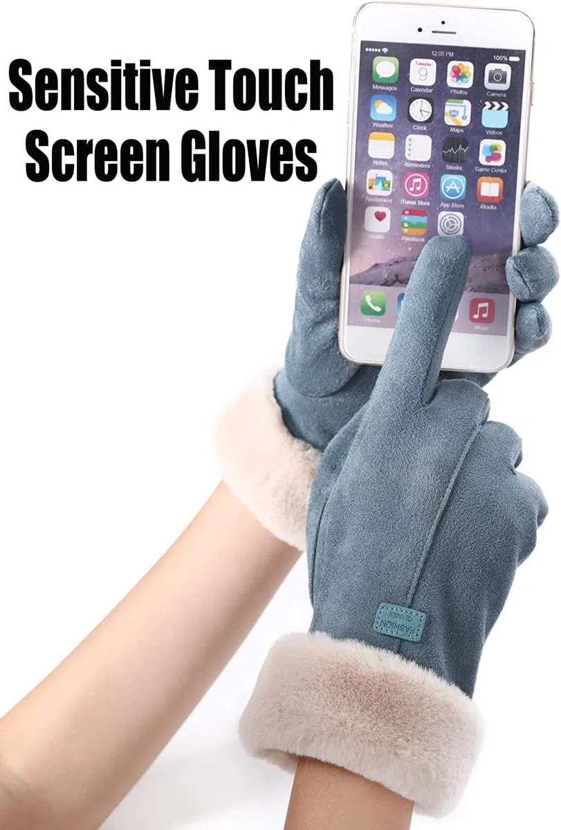 Guanti Donne Invernali Touch Screen Antivento Eleganti Guanti caldi in texting con pile foderato per gli sport running outdoor