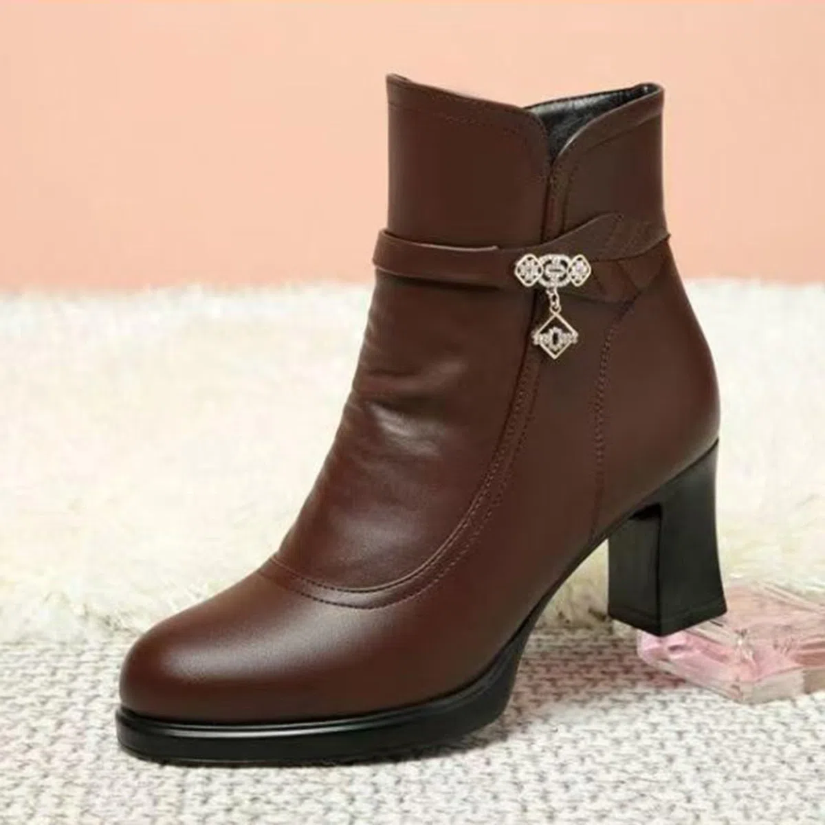 Stivali Gomma Donna Eleganti in Pelle Antiscivolo Laterale E Lacci con Motivo Stampato Stivali di Gomma Wellington Generisch Stivaletti da Laterale E Lacci Antiscivolo Scarpe da