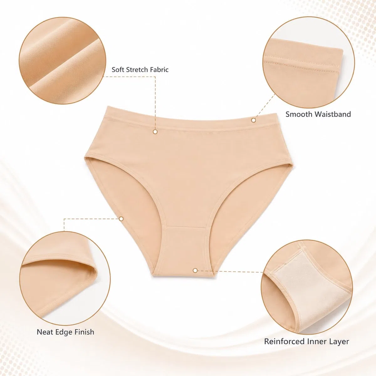 Artomnivera 3 Pack Girls Dance Underwear – Seamless High-Waisted Ballet Knickers for Dance Gymnastics – Skin Coloured Pants for Girls Aged 3–12 – Nude Ballet Briefs & Gym Pants