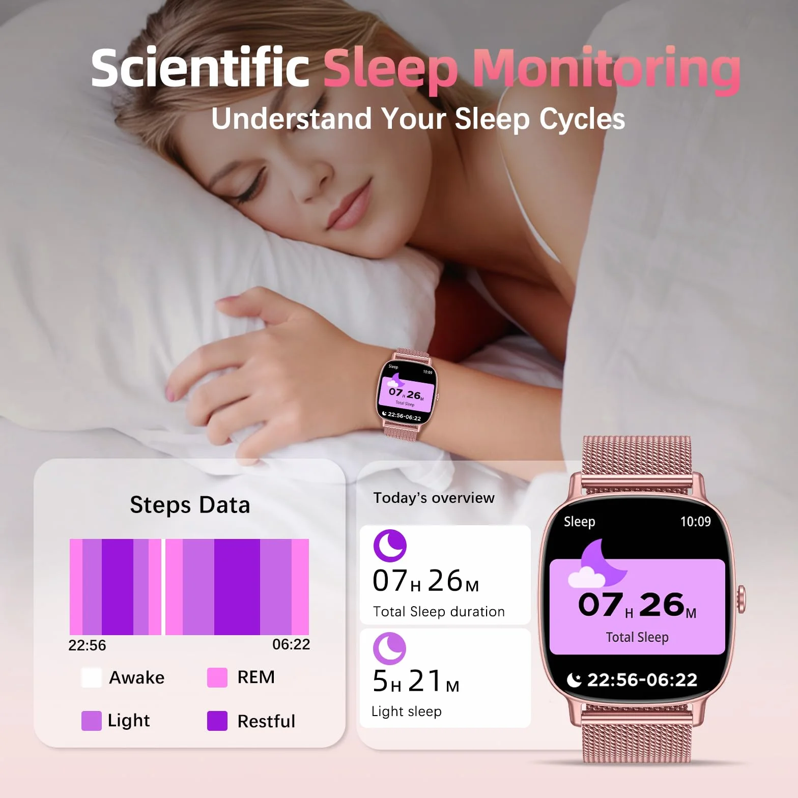 coioc Smartwatch da Donna, orologio Fitness HD da 1,85 pollici, oltre 120 modalità Sportive