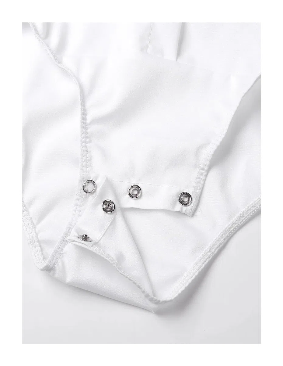 Uomo Maglia da Ballo Latino Camicia da Ballo a Maniche Lunghe da Uomo, con Colletto rovesciato, abbottonata, Body da Ballo Latino Moderno, Maglietta, Top, Costumi da Ballo