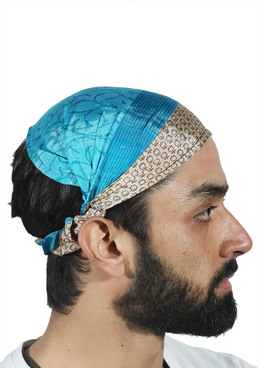 Sarjana, confezione da 10 fasce per capelli da donna e uomo, larghe fasce per capelli, bandana, colorate, bohémien, fasce per capelli (stampa in seta)