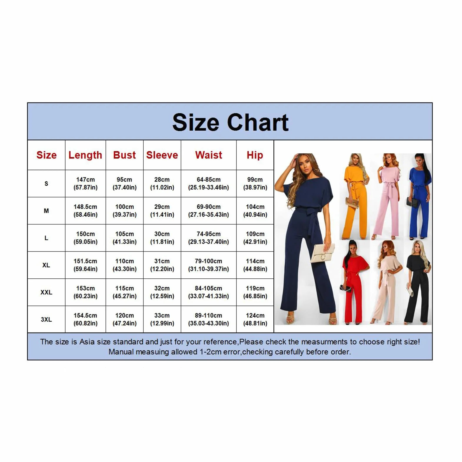 amropi Monopezzi e Tutine da Donna Tuta Lungo a Gamba Larga Pantaloni Elegante Jumpsuit