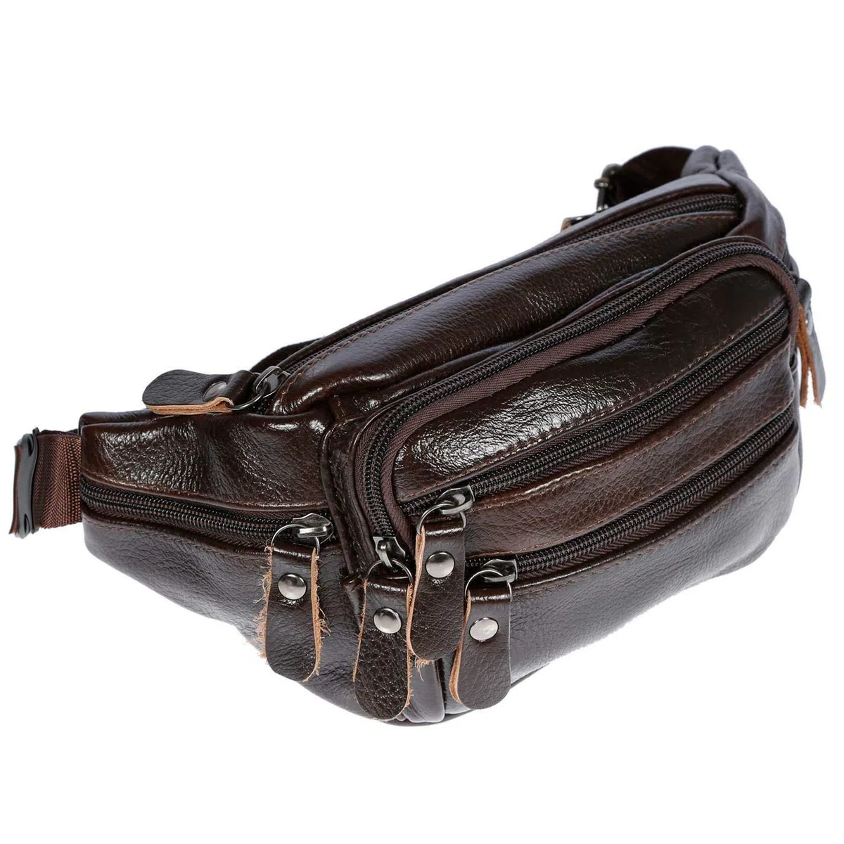 Marsupio in pelle da uomo e donna, colore: marrone Marrone marrone 24 x 12 x 6-8 cm