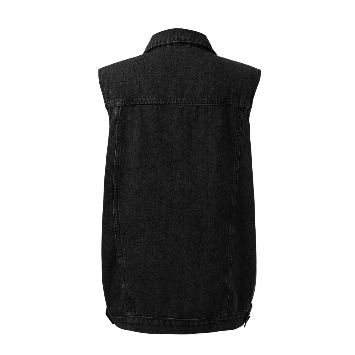 Generisch Gilet in jeans da donna, taglie forti, primavera e autunno, senza maniche, per il tempo libero, outwear, gilet da donna