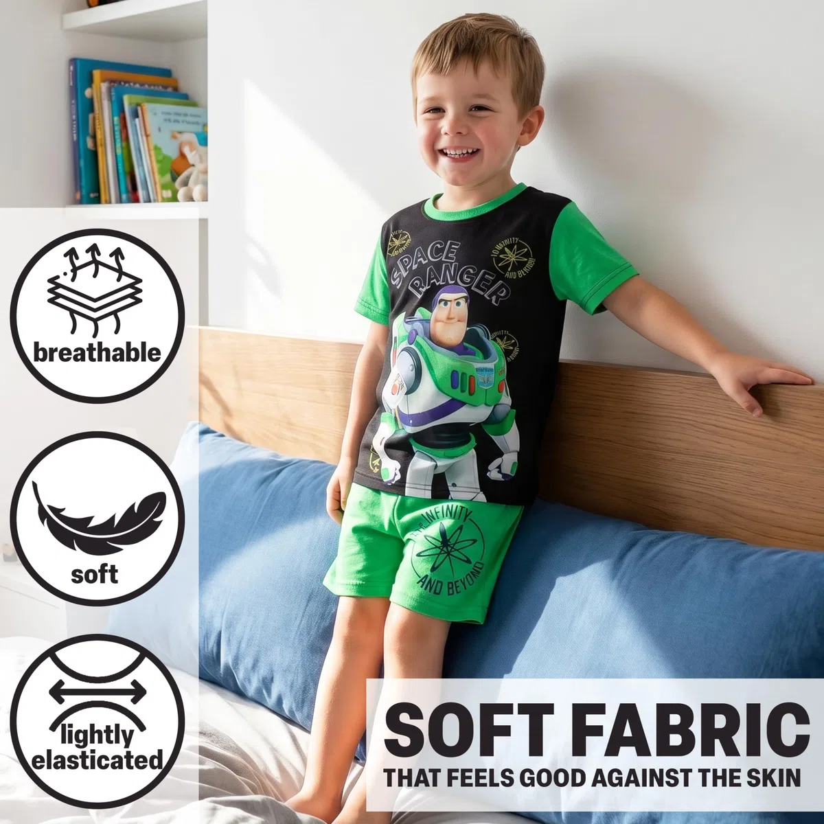 Get Trend Disney Lightning McQueen | Buzz Lightyear | Bluey Pigiama Bambino, 2 Pacco Pigiami Estivi Bambini Manica Corta, Idee Regalo Ragazzo