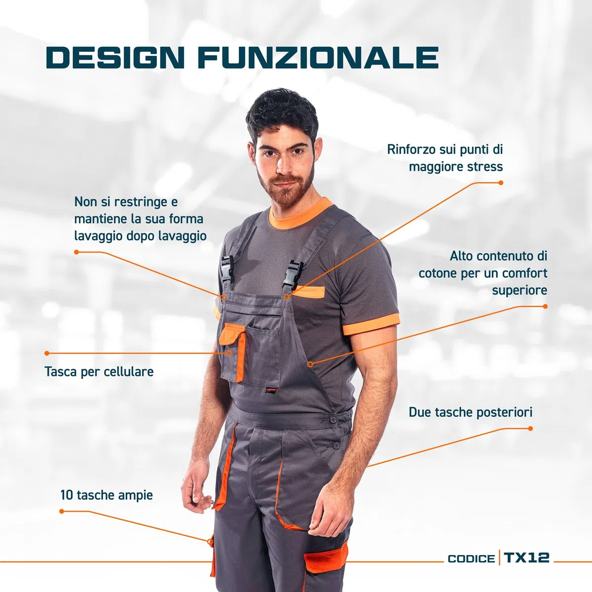 Portwest TX12 Salopette da Lavoro con Bretelle