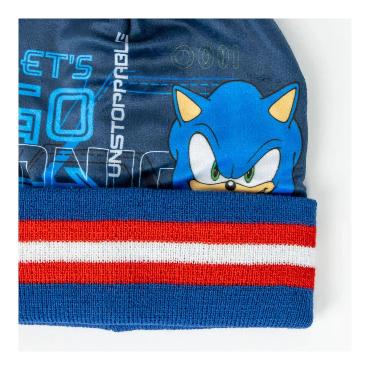 Set 3 Pezzi Snood Sonic (Cappello, Mutandine Collo e Guanti) 2/8 anni.