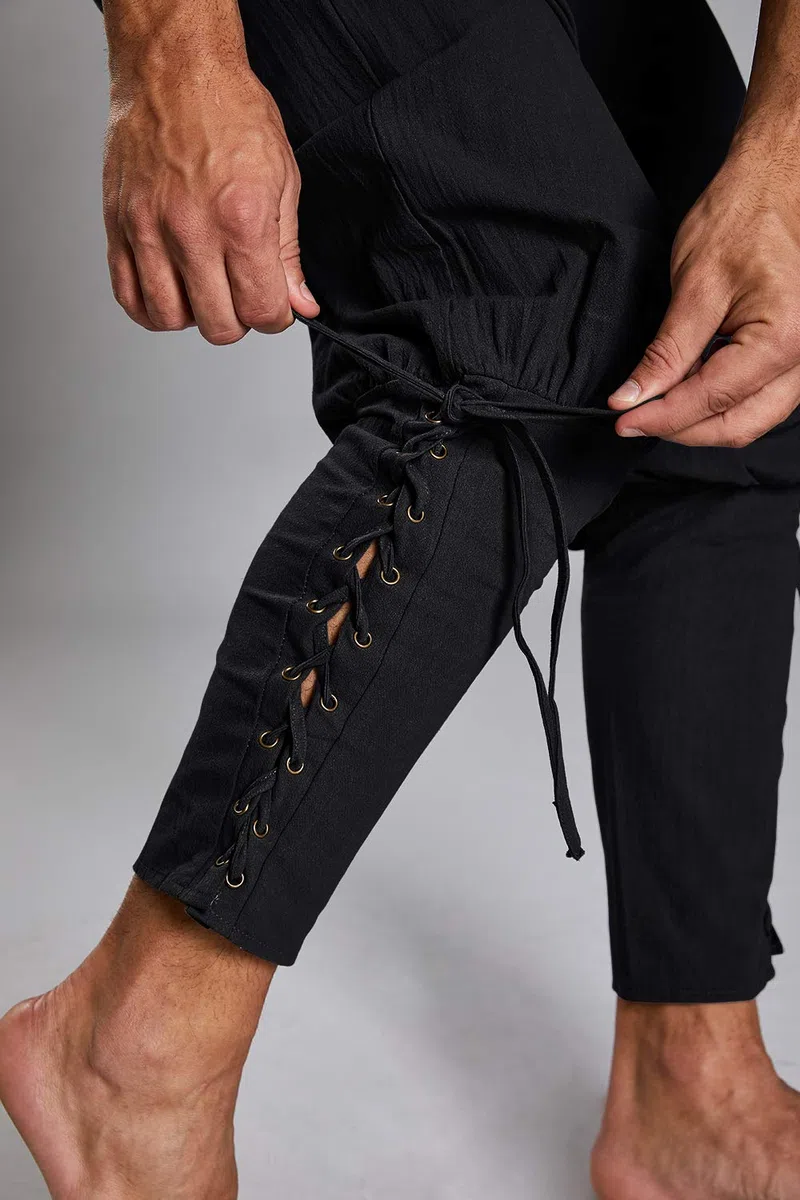 Runcati Pantaloni da Pirata da Uomo Medievali per Cosplay e Tempo Libero