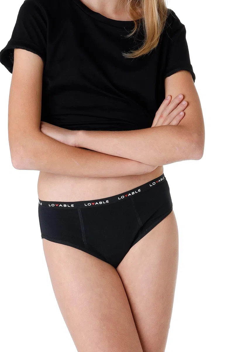Lovable Slip da Ciclo Mestruale Flusso Abbondante in Cotone | Riutilizzabili e Assorbenti | My First Period Panties Bi-pack Bambine e ragazze x2