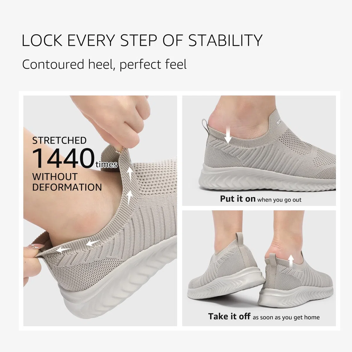 STQ Scarpe Sneakers Donna Senza Lacci Comode Traspiranti Leggera