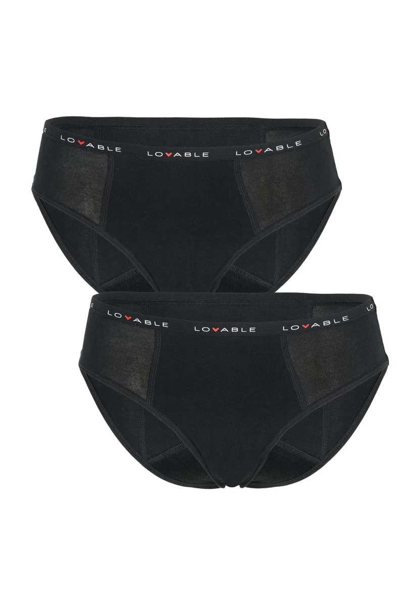 Lovable Slip da Ciclo Mestruale Flusso Abbondante in Cotone | Riutilizzabili e Assorbenti | My First Period Panties Bi-pack Bambine e ragazze x2
