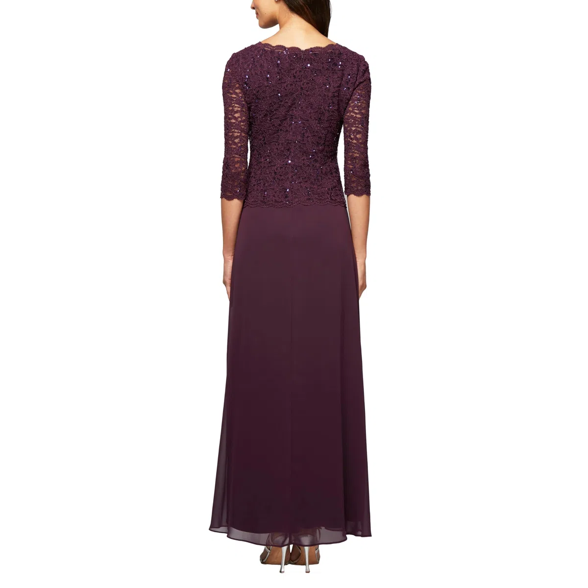 Alex Tea Length Sequin Mock Dress (Petite And Regular) Vestito per Occasioni Speciali Donna