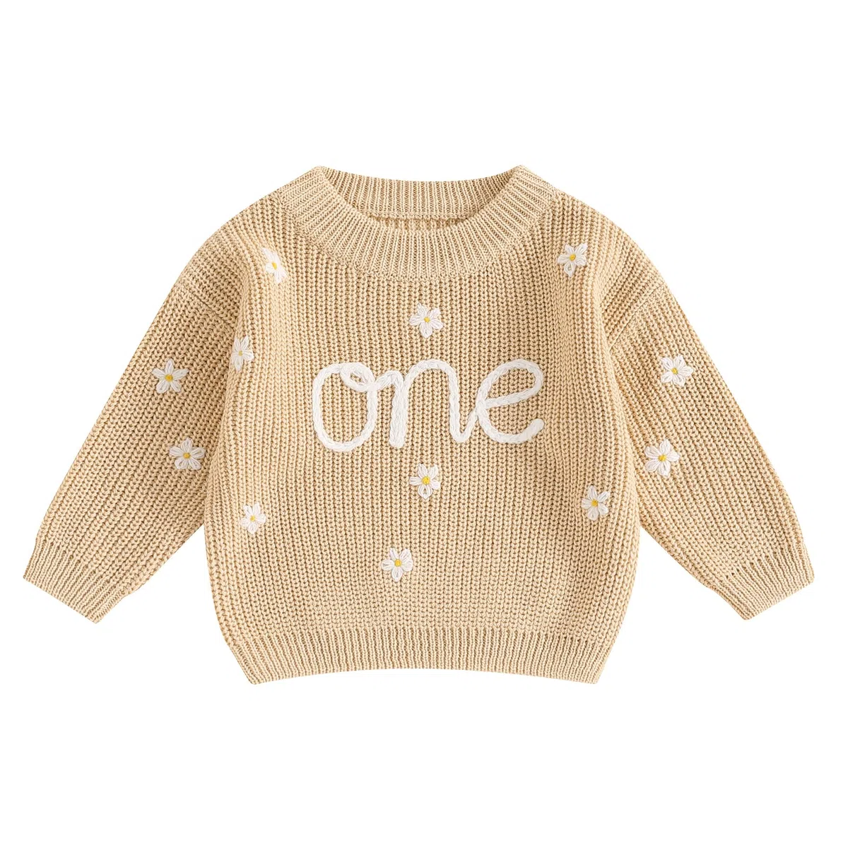 Maglione per neonati, autunnale, per compleanno, con ricamo, per il primo compleanno, per il 1° compleanno, maglione a maniche lunghe, con lettere