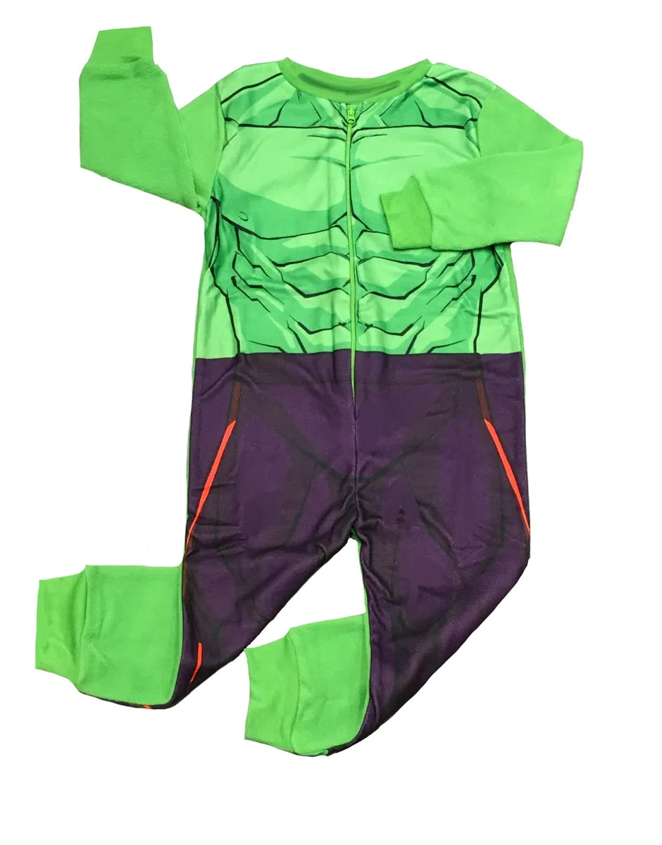 Marvel Incredible Hulk - Tutina in pile per bambini, colore: verde, 2-6 anni