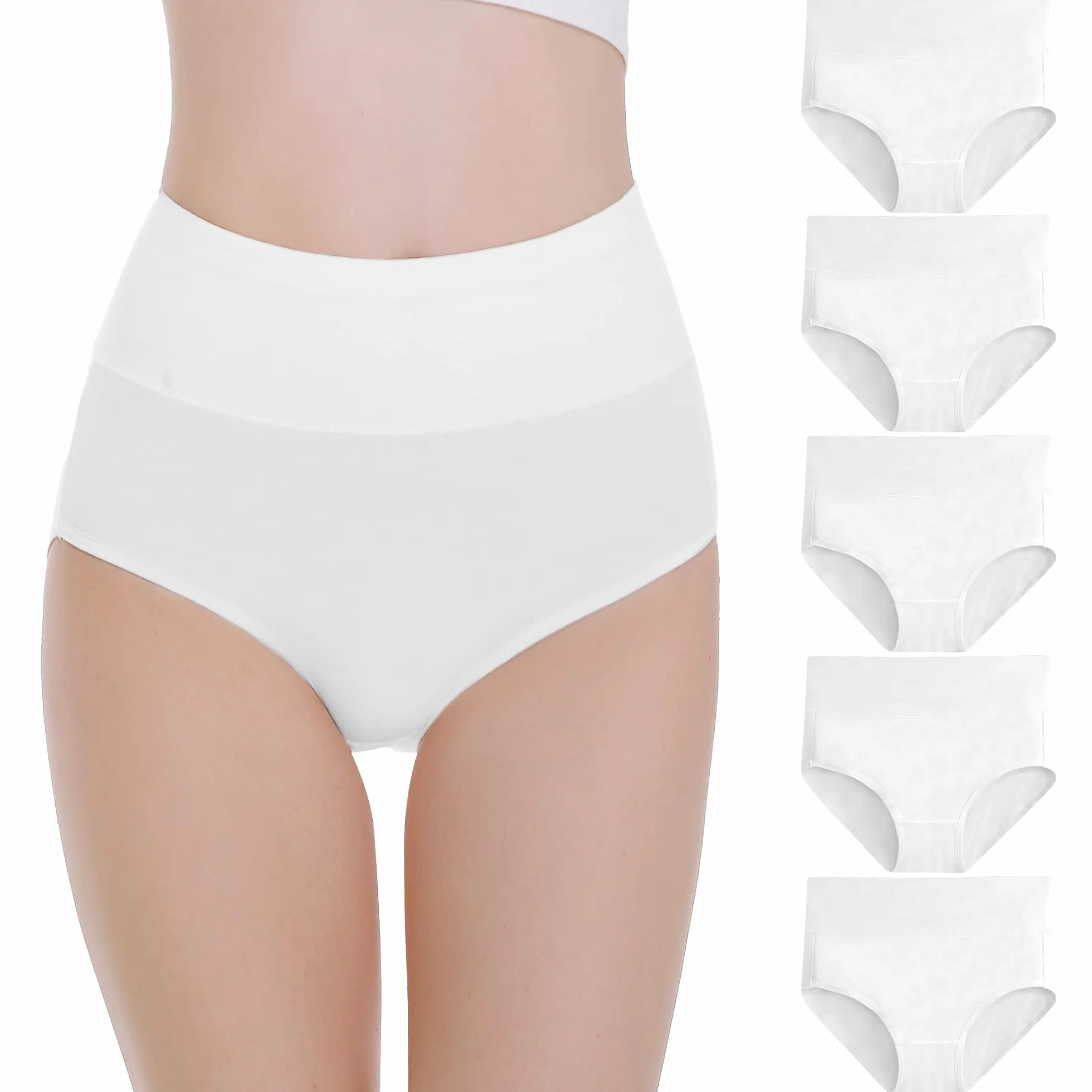 Falechay Mutanda Donna Vita Alta Cotone Slip Traspirante Confortevole Pacco da 5