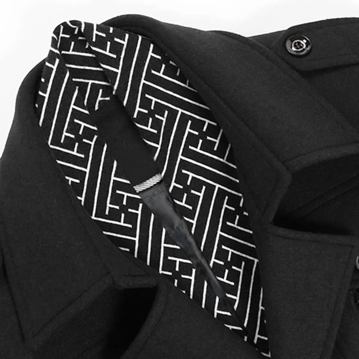 Allthemen Trench Corto Invernale da Uomo Trench di Lana Cappotto Spessa e Sottile Soprabito Parka Giacca a vento Giacca con risvolto