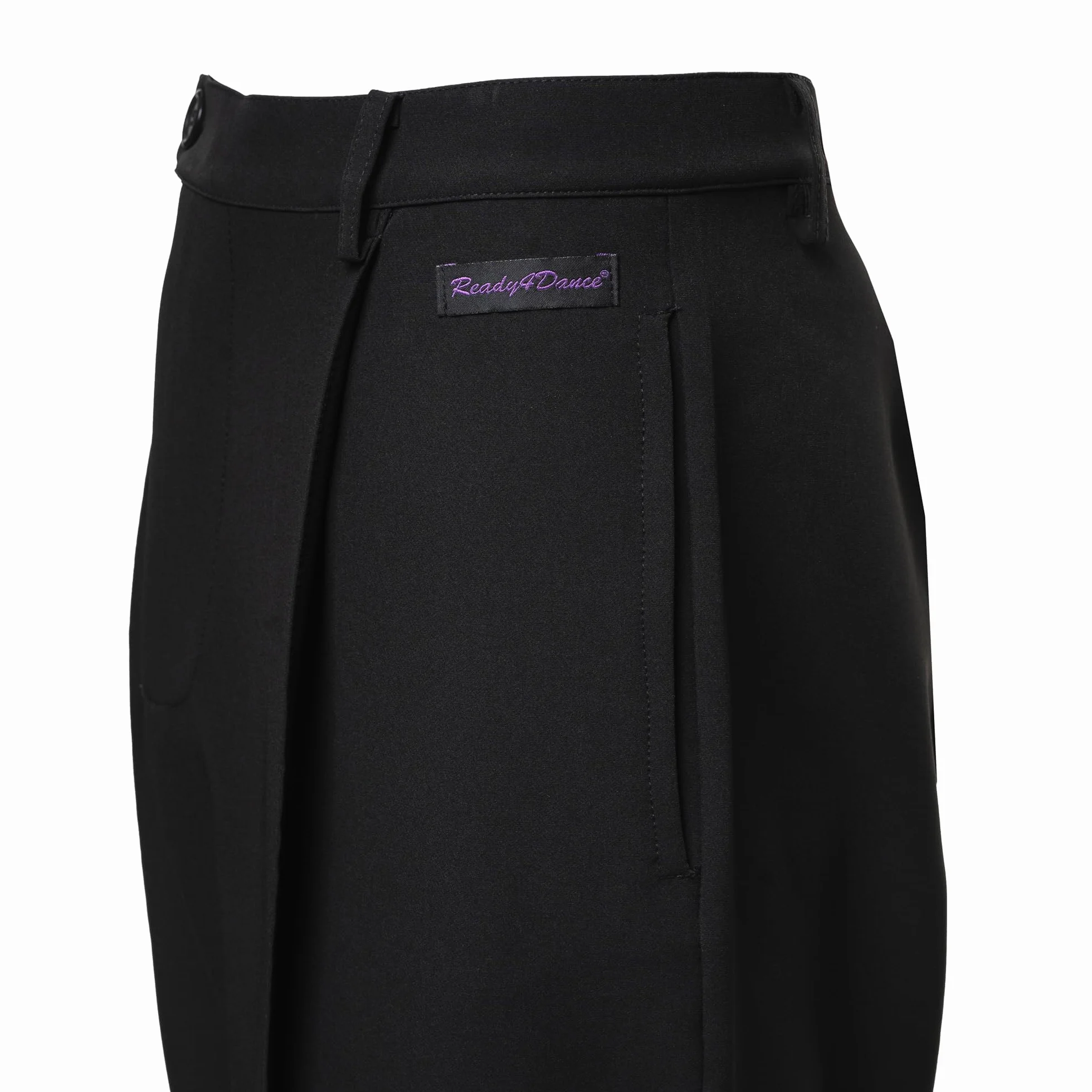 Pantalone Uomo per Danza Standard e Ballo da Sala con Pieghe Davanti e Tasche a Filetto