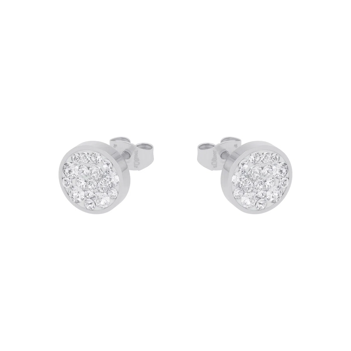 s.Oliver Orecchini a bottone in acciaio inossidabile/argento sterling 925 da donna, orecchini, forniti in confezione regalo per gioielli