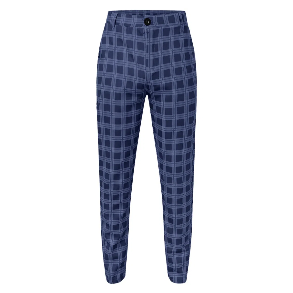 Pantaloni da golf da uomo moda casual allentato plaid zip pantaloni allentati grandi dimensioni tempo libero pantaloni dritti pantaloni da uomo a righe