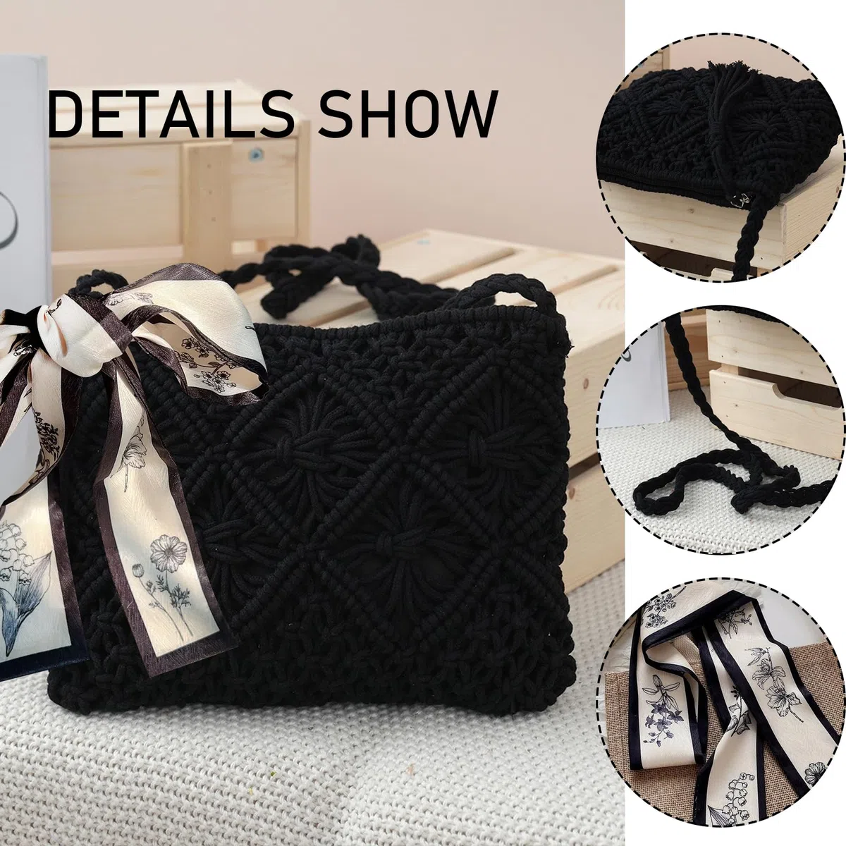 Borsa a Tracolla da Spiaggia Estiva, Borsa a Tracolla da Donna in Paglia, Tracollas in Stile Bohémien Estivo, Borsetta Donna di Vacanza Casual